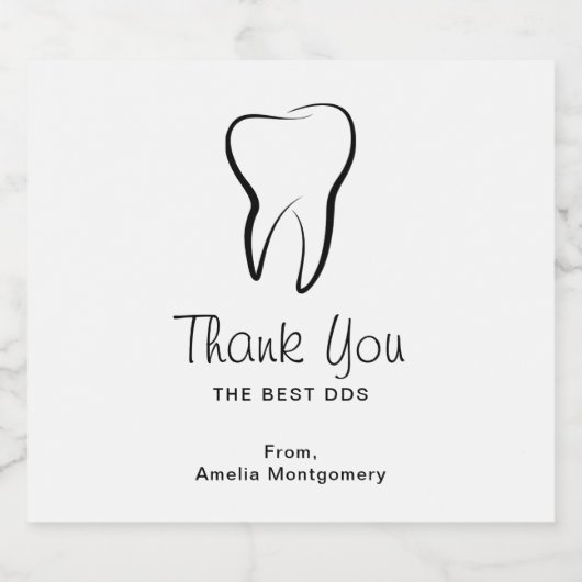 Tandheelkundige tandheelkunde kliniek tandarts bed sparkling wijnetiket (Enkel label)