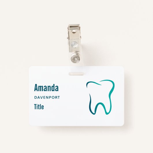 Tandheelkundige tandheelkunde medisch Afbeelding Badge (Achterkant met clip)