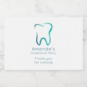 Tandheelkundige Tandheelkunde Medische Graduation Sparkling Wijnetiket (Enkel label)