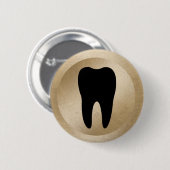 Tandheelkundige Tooth Gold Ronde Button 5,7 Cm (Voorkant /achterkant)