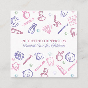 Tandheelkundige verzorging bij kinderen vierkante visitekaartje