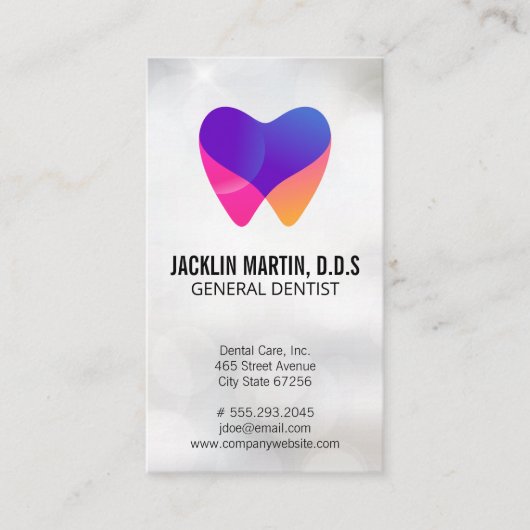 Tandheelkundige verzorging Witte tand Logo Visitekaartje (Voorkant)