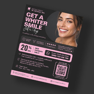 Tandheelkundige zorg Esthetische Roze Zwarte Cosme Flyer