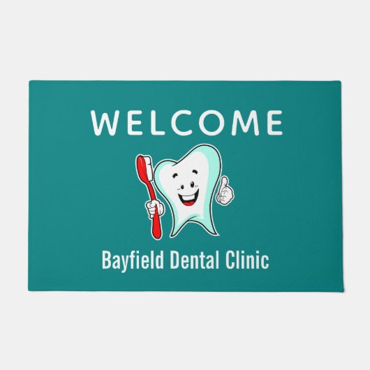 Tandheelkundige zorg Gelukkige Tand met Tandenbors Deurmat (Voorkant)