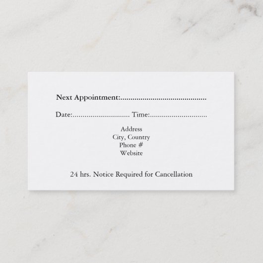 Tandheelkundige zorg Tand Motief Afspraakkaart Afsprakenkaartje (Achterkant)