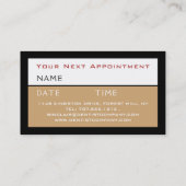 Tandheelkundige zorg, tandartsafspraak visitekaartje (Achterkant)