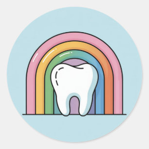 Tandhygienist Regenboog Klassieke Ronde Sticker