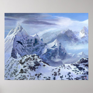 Tandloos landschapsschilderen poster