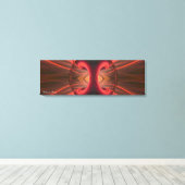 Tandoek: Rode en zwarte abstracte kunst Canvas Afdruk (Insitu (Houten vloer))