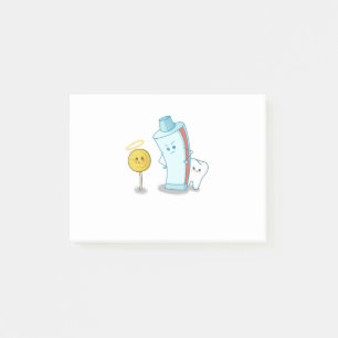 Tandpasta beschermt zoete tand tegen een lolly post-it® notes