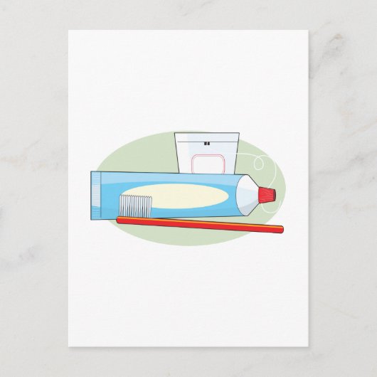 Tandpasta en penseel briefkaart (Voorkant)