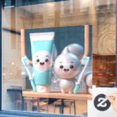 Tandpasta Pals Raamsticker (Cafe Raam)