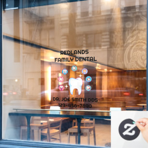 Tandreparatie van tandheelkundige Kantoor Molaire Raamsticker