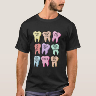 Tandtand Valentijnsdag Snoep Hart Schattige Tanden T-shirt