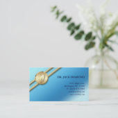 Tandtapijten Logo gouden strepen blauw Visitekaart Afsprakenkaartje (Staand voorkant)