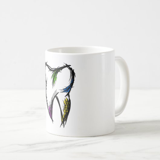 Tandtekening. Tandheelkundige praktijk Clientcode Koffiemok (Voorkant rechts)