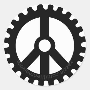 Tandwiel van de vrede rond sticker