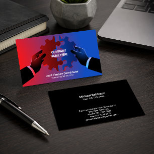 Tandwielen Bedrijfsfusies en overnames concept Visitekaartje