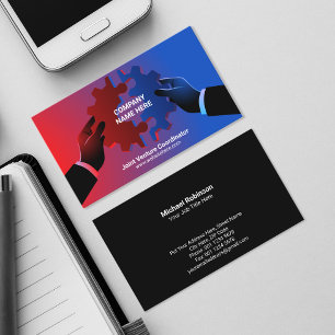 tandwielen concept bedrijfsfusies en overnames visitekaartje