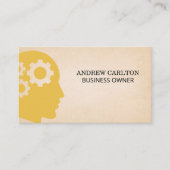 Tandwielen in Hoofd Papier Textuur Achtergrond Visitekaartje (Voorkant)