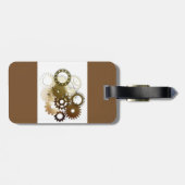 tandwielen van modern bruin Bagagelabel met lederr (Achterkant horizontaal)