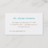 Tandwielkringen voor tandheelkundig Visitekaartje Afsprakenkaartje (Achterkant)