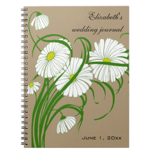 Tandwitte Gerber Madeliefjes Bloemen Trouwset Notitieboek