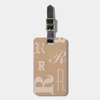 Tane gepersonaliseerde monogram, typografie initia bagagelabel