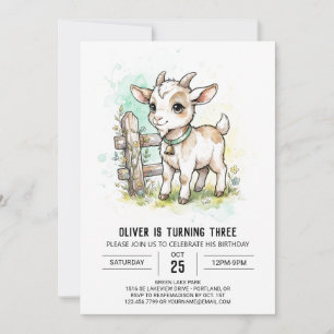 Tane watercolor geit verjaardag kaart
