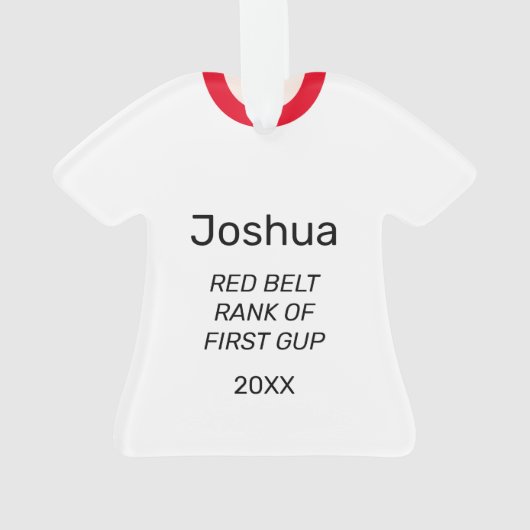 Tang Soo Do 1er Gup Ceinture rouge Personnalisée (dos)