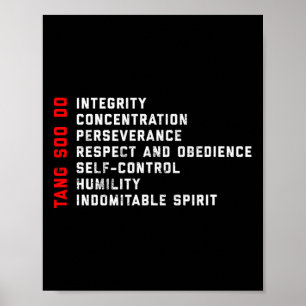 Tang Soo do Martial Arts 7 Tenets Poster