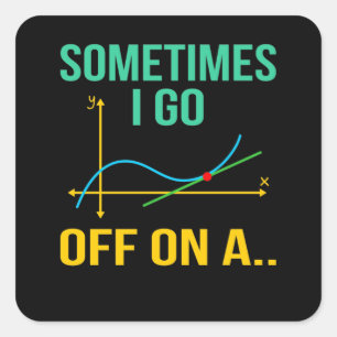 Tangent Wiskunde docent wiskunde Wiskunde student Vierkante Sticker