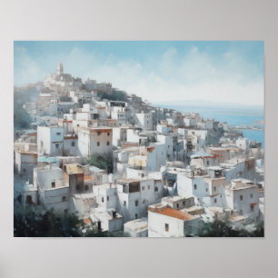 Tanger Maroc Aquarelle Art Imprimer Poster
