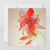 Tangerine Abstracte Floral Kaart (Achterkant)