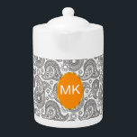 Tangerine Black Paisley<br><div class="desc">Tangerine orange accents sur ce cachemire noir et blanc - Nous avons laissé toutes les images utilisées dans ce design personnalisable - Vous pouvez jouer avec eux à votre contenu de coeur - Cliquez sur le bouton orange 'Personnaliser This' et sélectionnez l'image que vous voulez supprimer, redimensionner ou faire pivoter...</div>