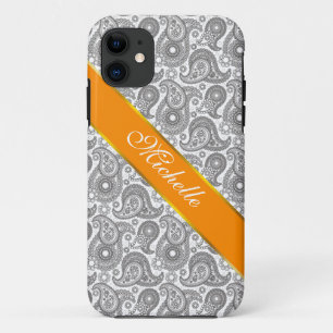Tangerine Black Paisley iPhone 11 Hoesje