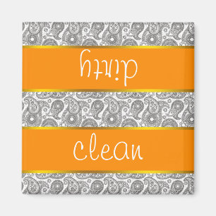 Tangerine Black Paisley Magneet