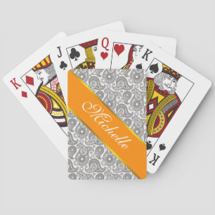 Tangerine Black Paisley Speelkaarten