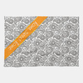Tangerine Black Paisley Theedoek (Horizontaal)