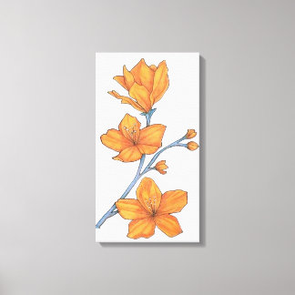 Tangerine Bloesems Canvas Afdruk