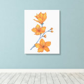 Tangerine Bloesems Canvas Afdruk (Insitu (Houten vloer))