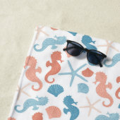 Tangerine Blue Nautical Monogram Strandlaken (In situ)