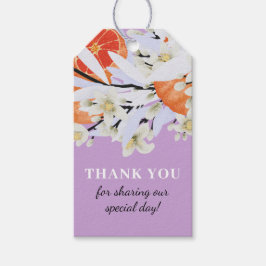 Tangerine Citrus Blooming Branches met grote Flora Cadeaulabel