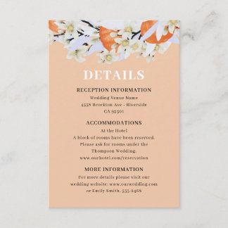 Tangerine Citrus Blooming Branches met grote Flora Informatiekaartje