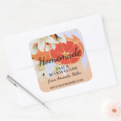 Tangerine Citrus Homemade Business Botanical Vierkante Sticker (Envelop)