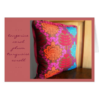 Tangerine Coral Plum Turquoise Scroll Card 2de