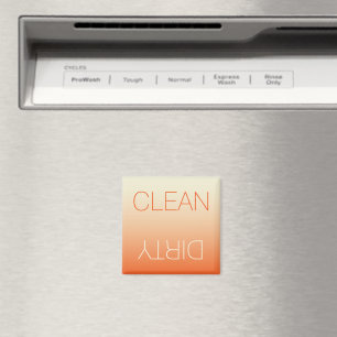 Tangerine & Cream Clean of Dirty Dishwas Magnet Magneet