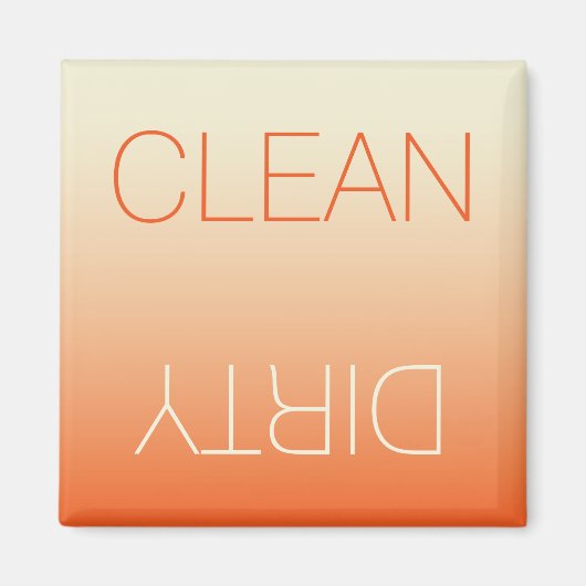 Tangerine & Crème Schoon of Vuile Vaatwasser Magne Magneet (Voorkant)