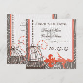 Tangerine Driftwood Hood Graan Vogelkooi Kaart (Voorkant / Achterkant)