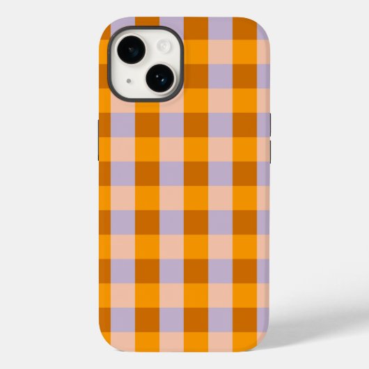 Tangerine en lavender gingham Case-Mate iPhone case (Achterkant)